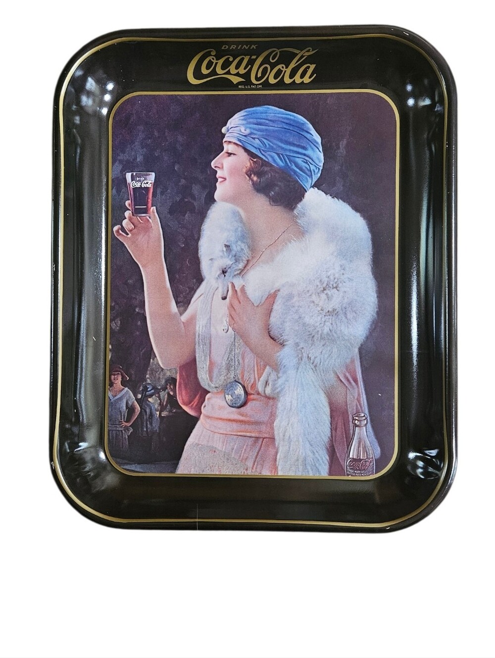 Vintage 1970s Coca Cola Tray With 20s FLAPPER Girl